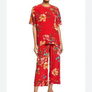 Floral Red Women's Pajama Set
